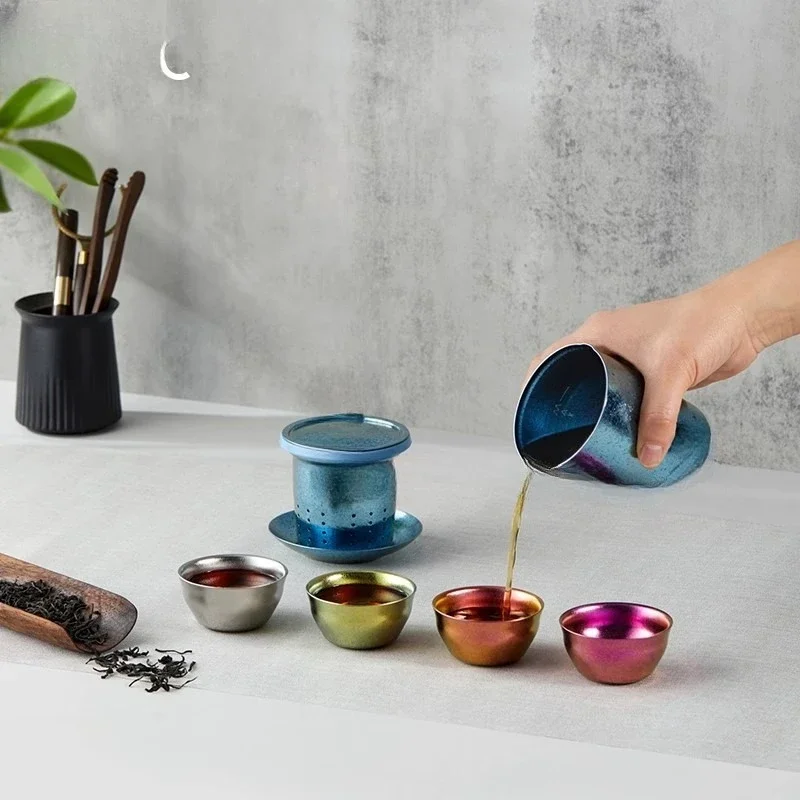 Kung Fu Te a Set Home Simple Modern Flower Teapot Filter Black Te a Infuser