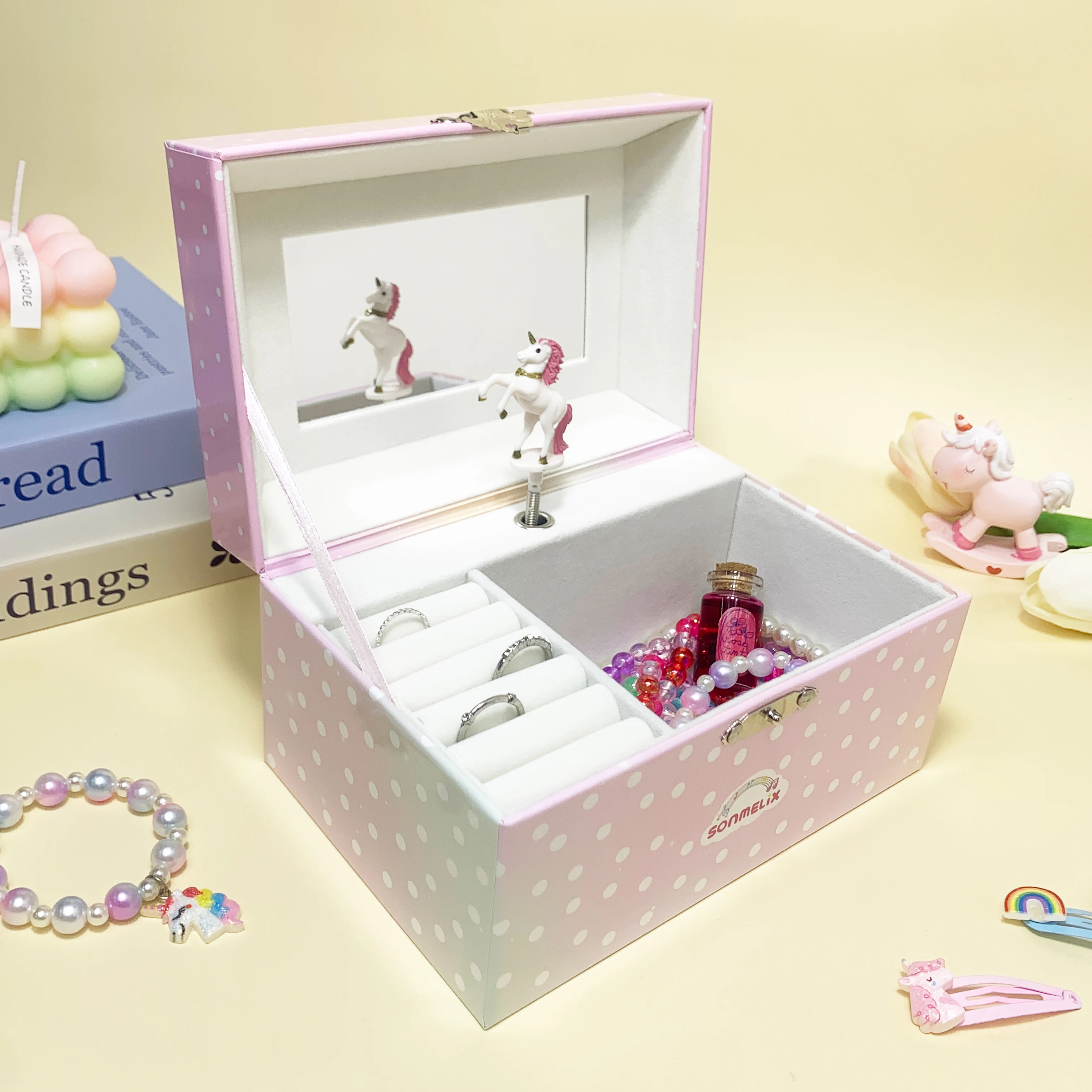 

Rainbow Series Music Box with Spinning Ballerina Bedroom Decoration Birthday Party Christmas Gift Music Box for Girls and Kids