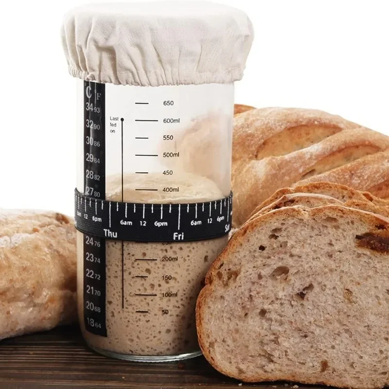 Sour bread fermentation glass tank bread fermentation tank dough baking supplies thermometer with lid