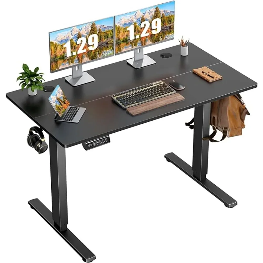 Electric Standing  with Drawer 48 x 24 Inches Stand up Desk with Storage Height Adjustable Desk Sit Stand Desk Black Frame