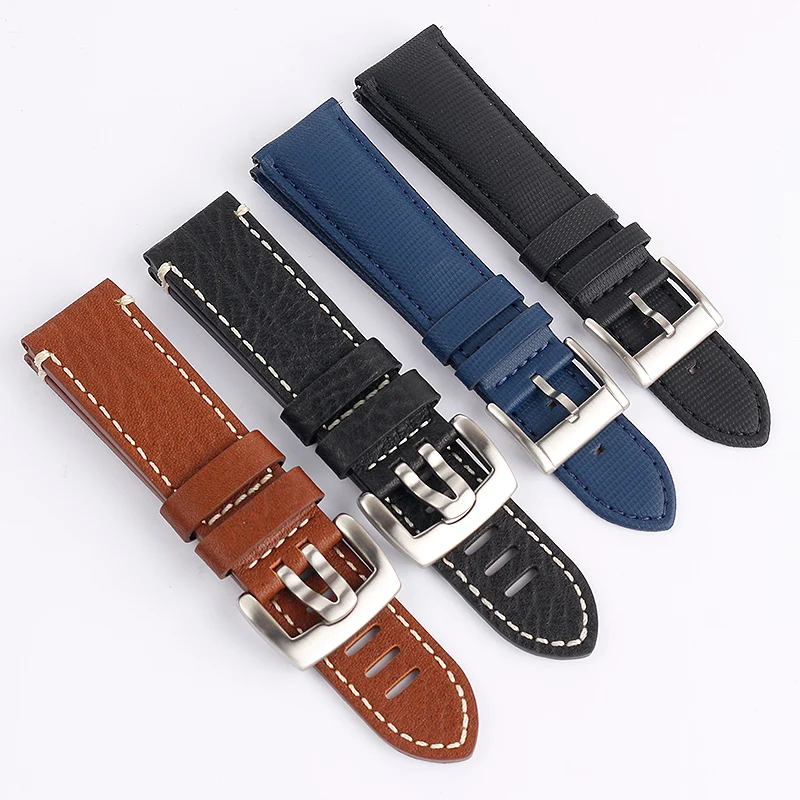 5000 5015 5200 헤드 레이어 소가죽 시계 체인 액세서리, Blancpain 50 fathoms 정품 가죽 시계에 적합, 23mm