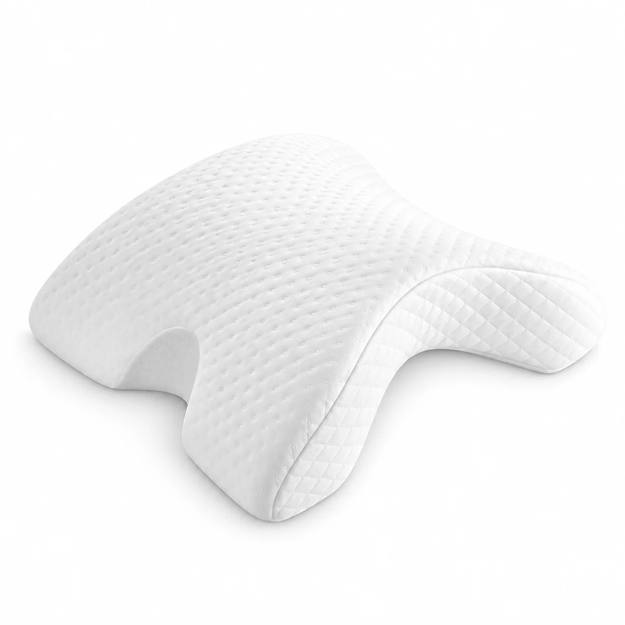 Couples Arm Support Pillow White Contour Sleep Pillow for Side Sleeping Bed Rest and Cuddle Comfort