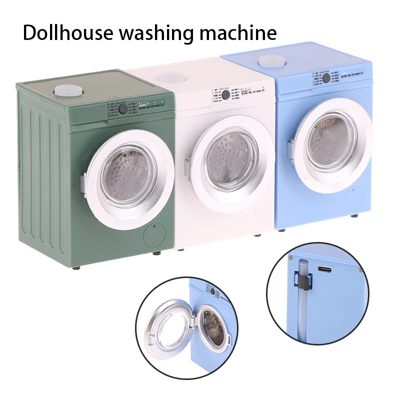 1:12 Dollhouse Miniature Furniture Items Mini Washing Machine Miniature Appliance Model Decoration Accessories
