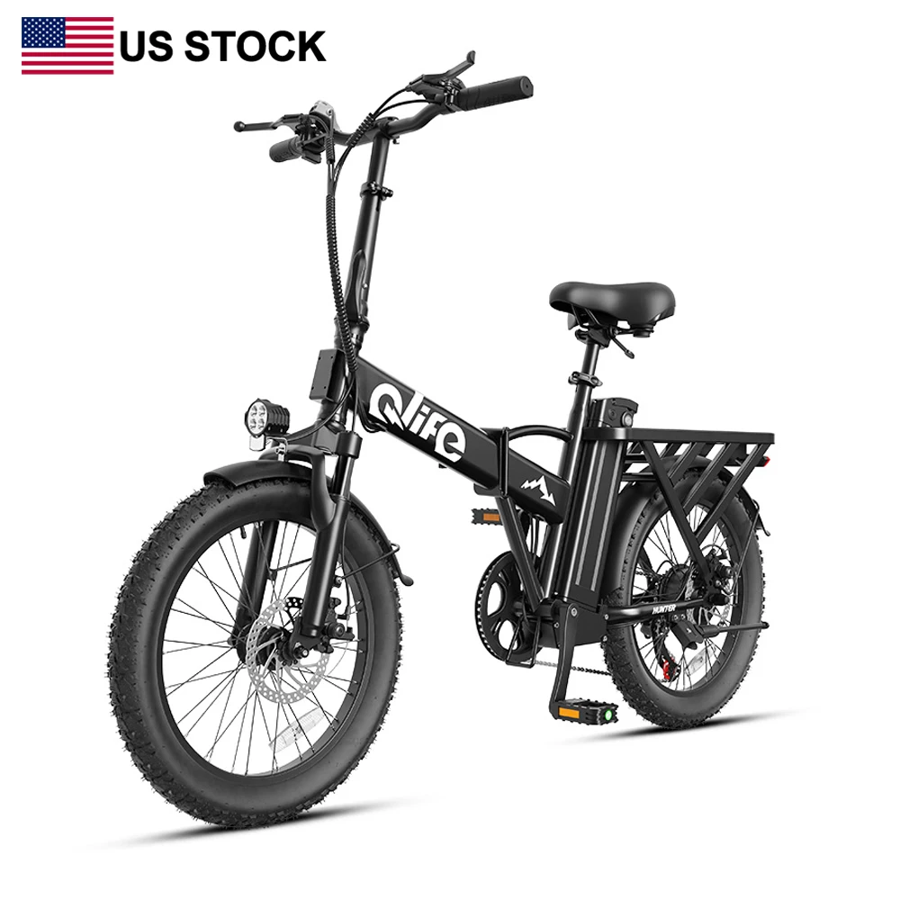 

Электровелосипед Qlife Hunter OEM ODM с 7-скоростной трансмиссией, литиевой батареей, 20-дюймовым бесщеточным мотор-колесом и складной рамой