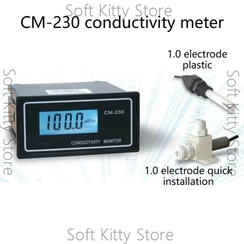 CM-230K Online Conductivity Monitor Tester Meter Analyzer Contact Relay NC 0-1999us/cm Error 2%FS ATC Alarm Output 4-20mA