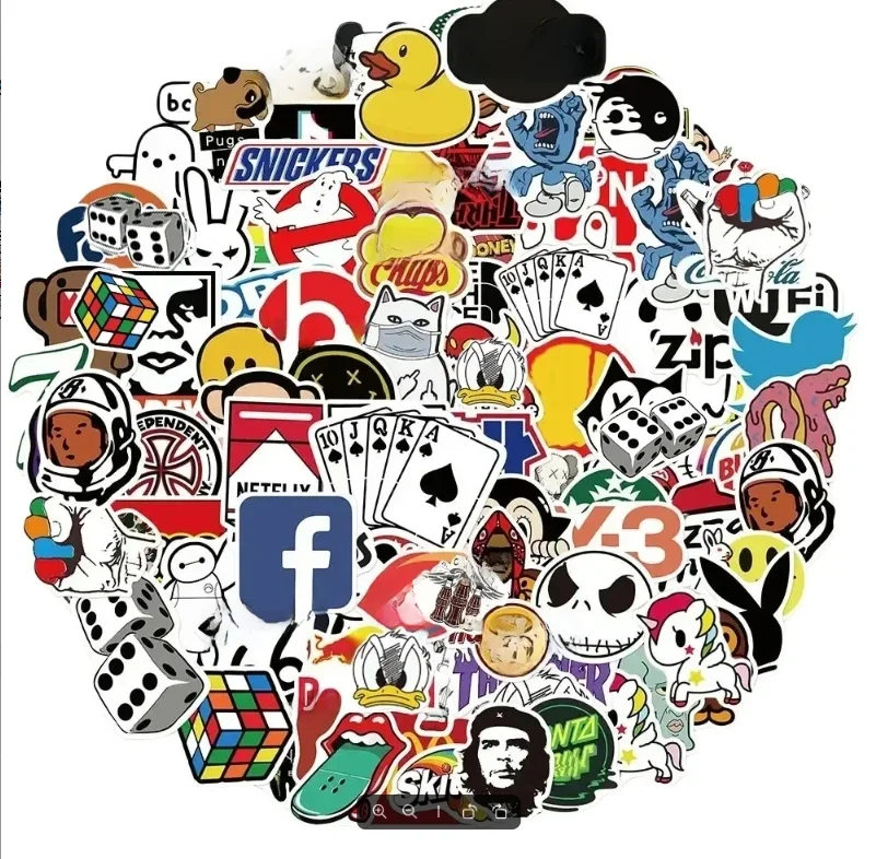 100 Uds. No repetir pegatinas impermeables para teléfono móvil de coche monopatín tendencia de moda