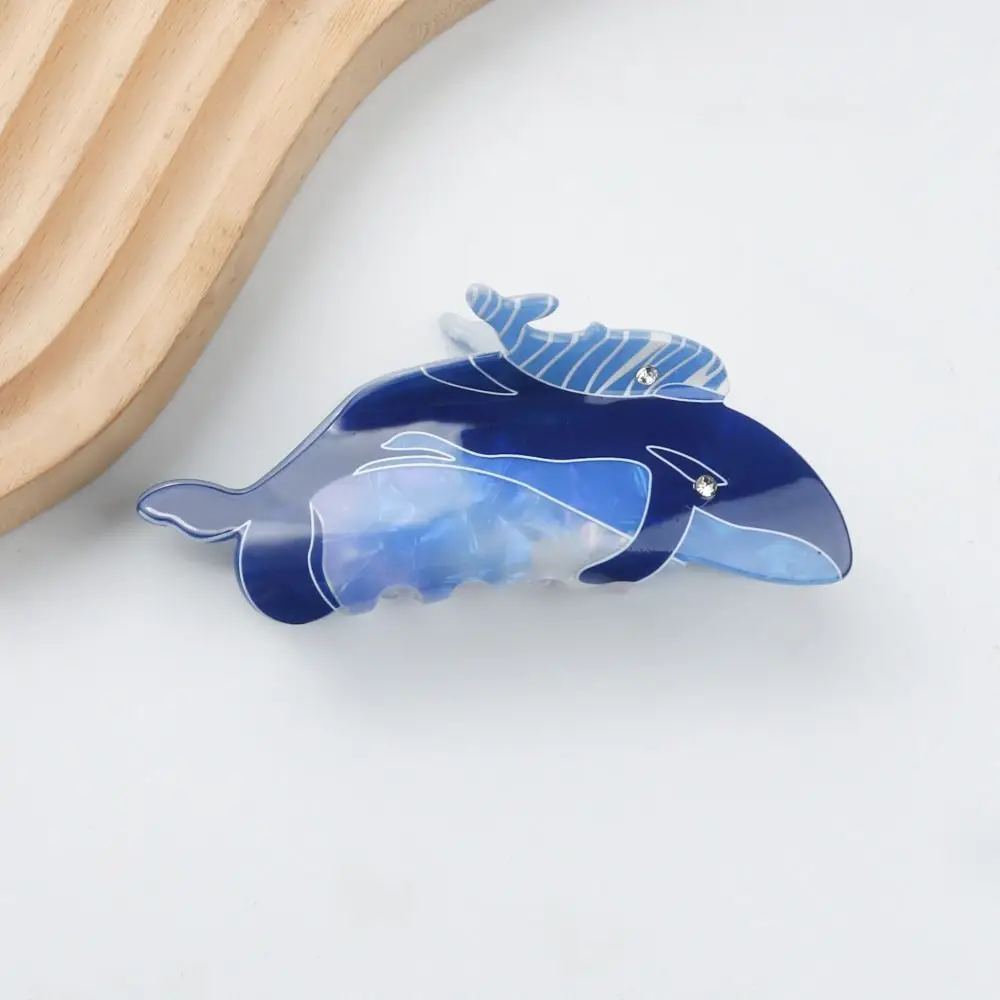 Personalized Blue Sea Creature Animal Hair Claw Whale Cartoon Dolphin Hair Clip Fish Women Headwear Female