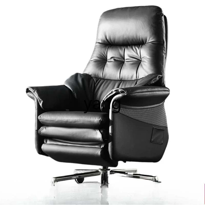 LTT, electric reclining comfortable office home computer chair high-end cowhide business