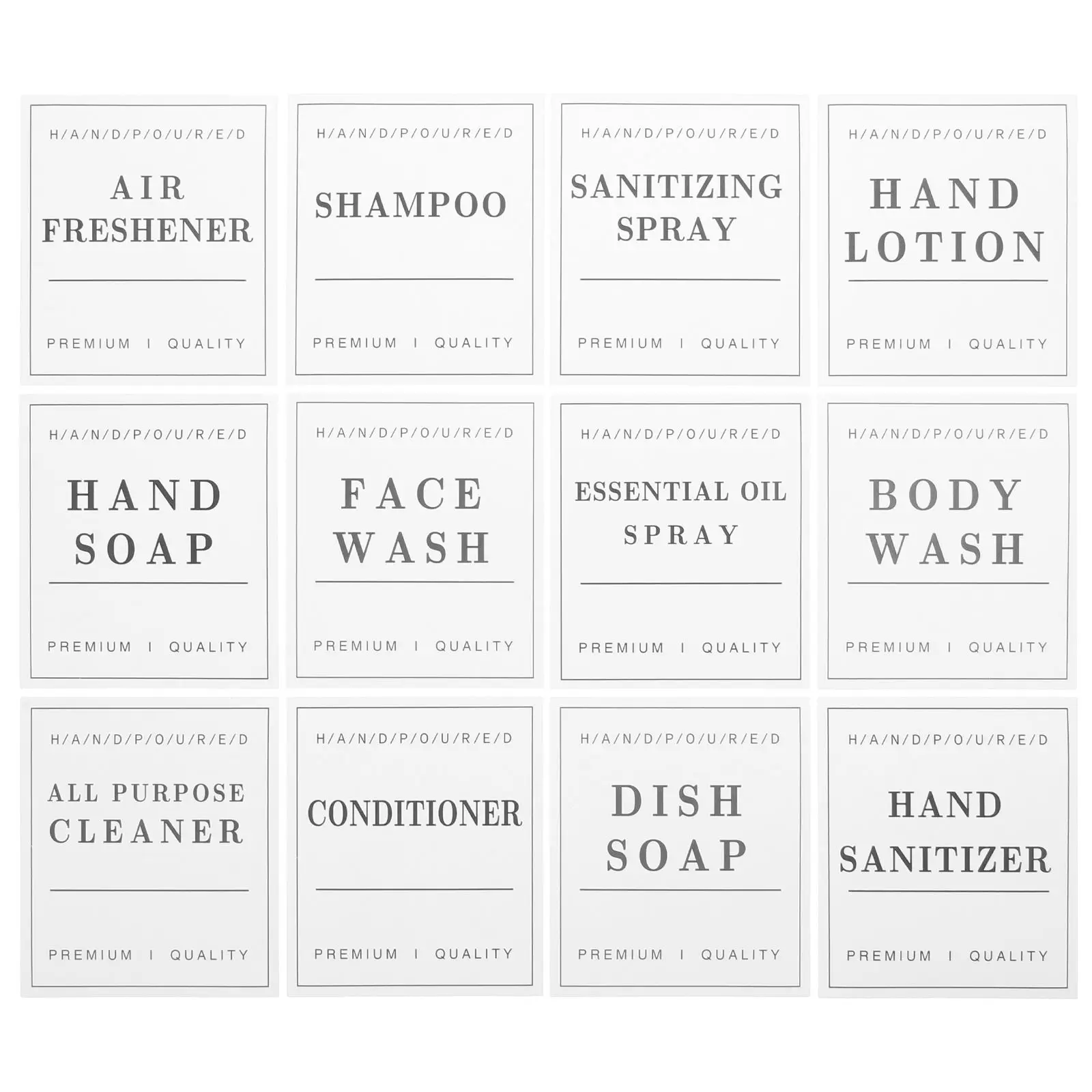 

Bathroom Labels For Organizing Set Waterproof Refillable Bottles Stickers For Dish Soap Body Wash Conditioner Shampoo Display