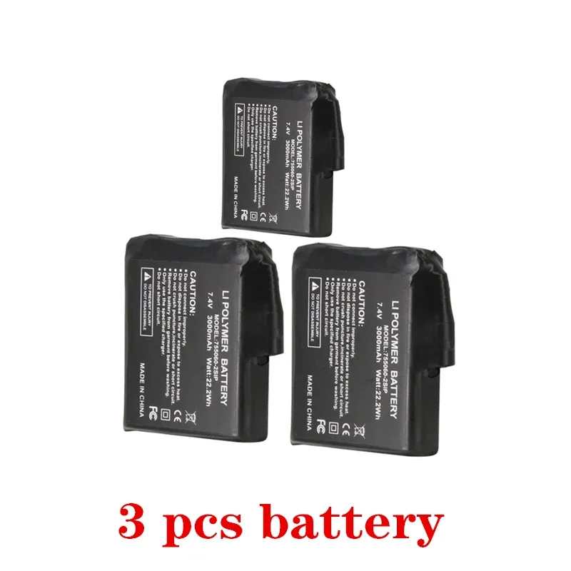 755060-2S 7.4V 3000mAh high-power heating glove battery heating insole gloves heating scarf socks