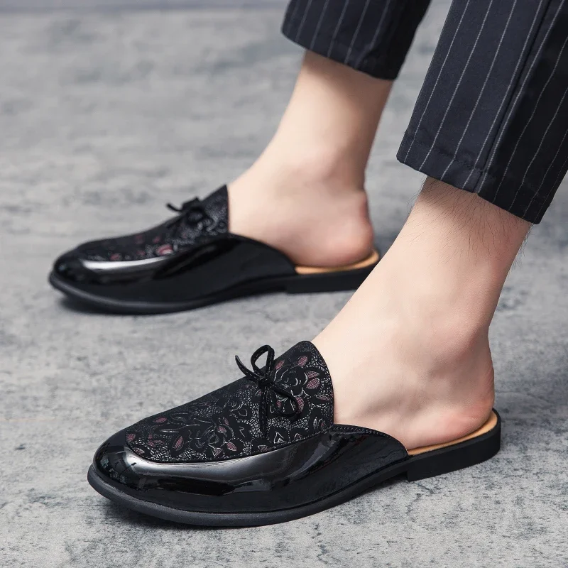 Tassel Loafers Summer Slip-On Half Loafers Men\'s Casual Mules Shoes Driving Shoes Fashion Mens Moccasins Banquet Social Shoes