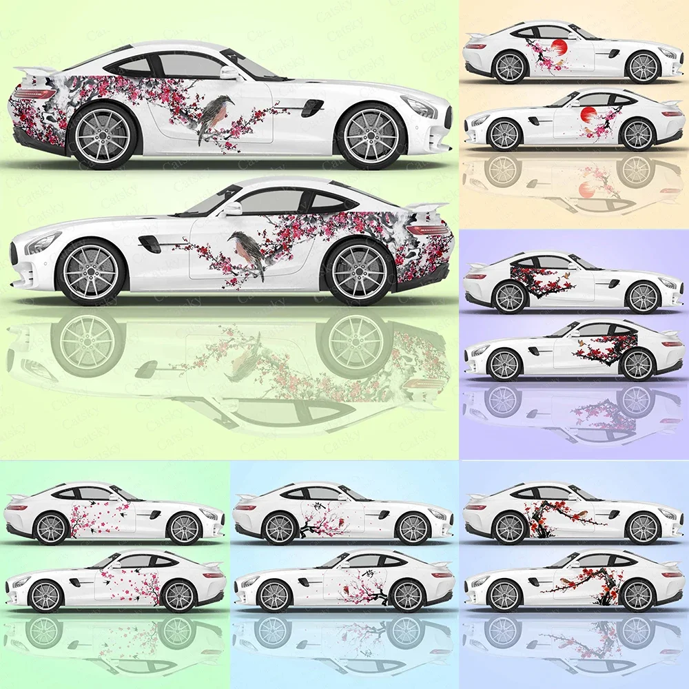 

Chinese ink painting plum blossom art Car Body Stickers Chinese Style Vinyl Car Side Decal Sticker Universal PVC Car Sticker