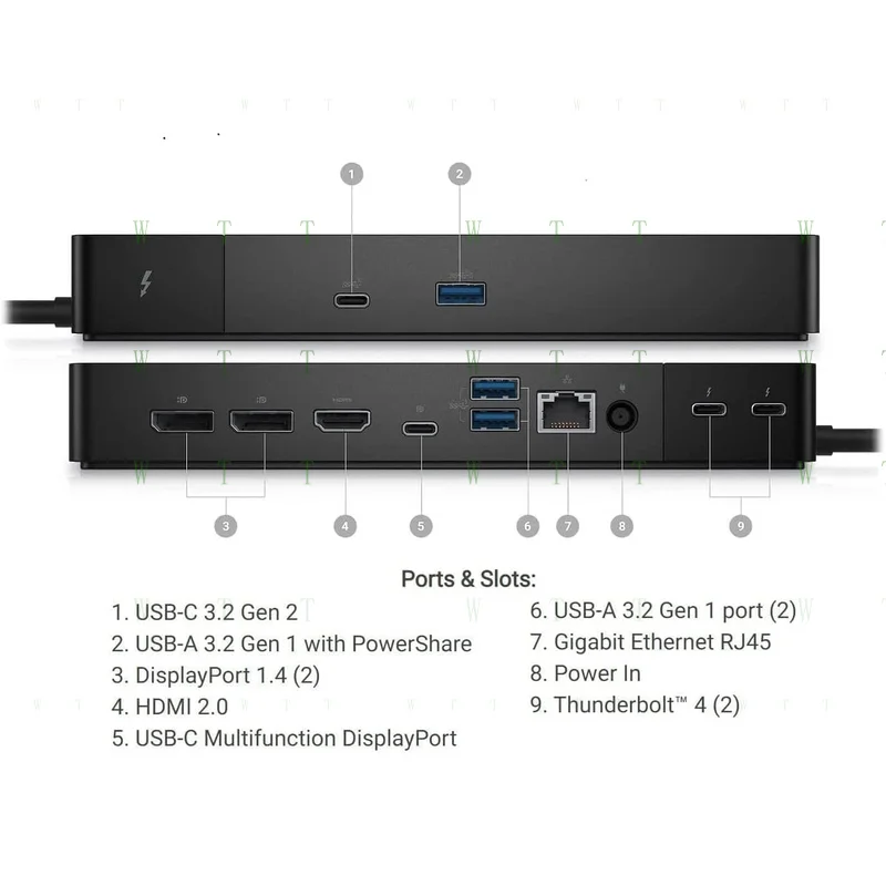 MM  95% New   for  Dell WD22TB4  Universal Docking Station with 180W AC Adapter