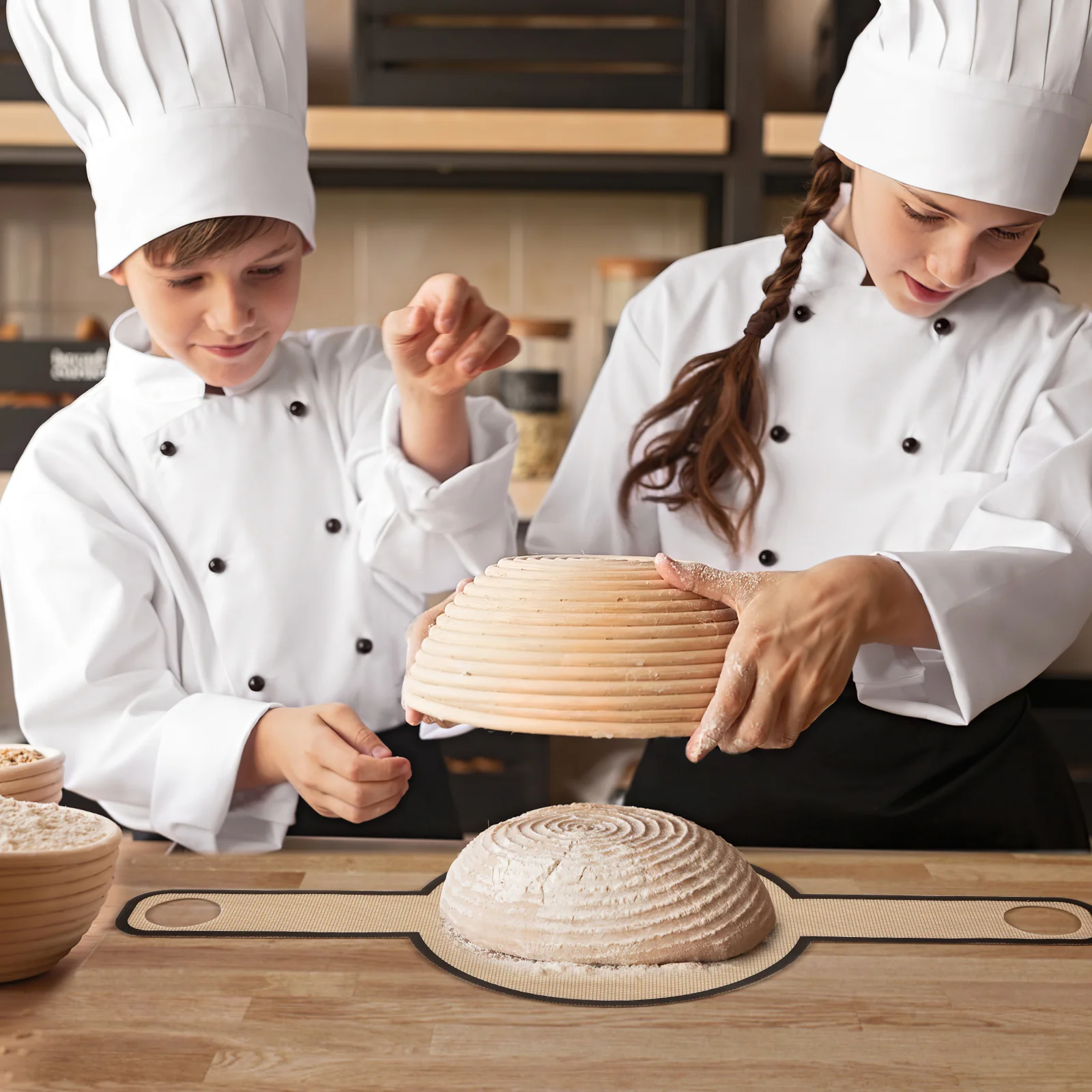 

1pc Glass Fiber Bread Baking 28X36Inch Brown Long Handle Dough Transfer Non-Stick Easy Clean Kneading Cushion Baking Supplies