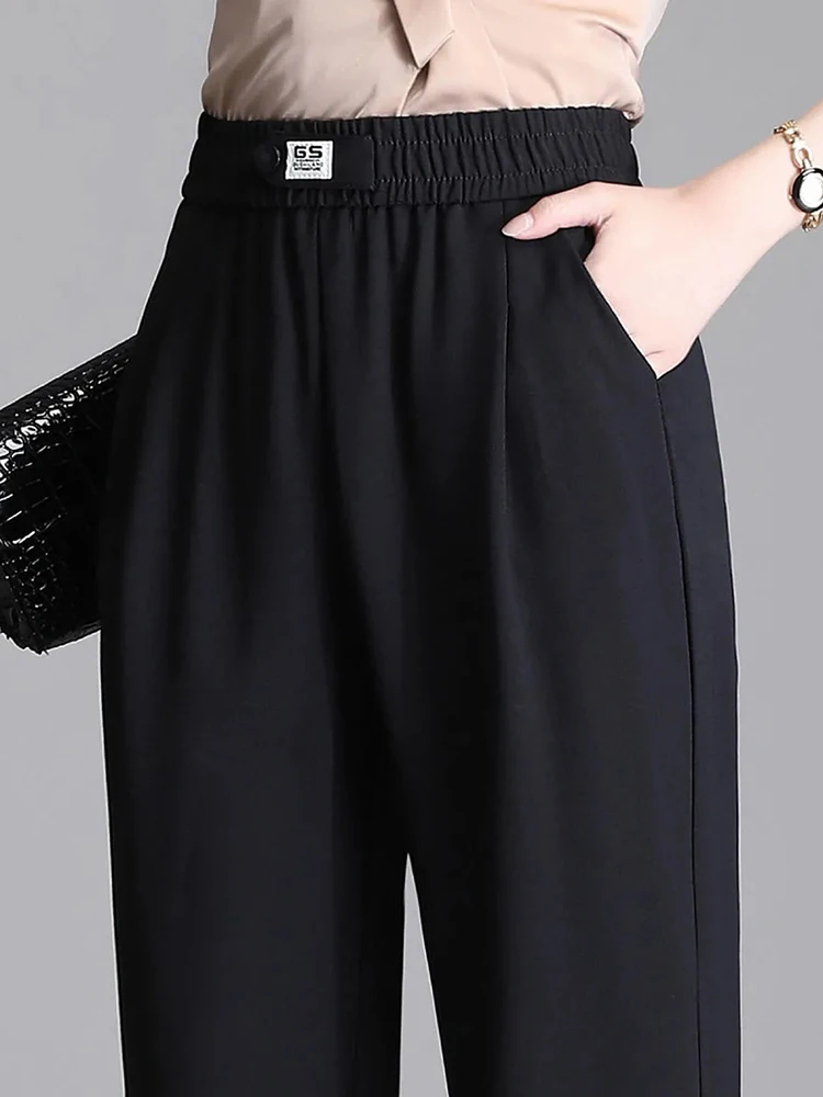 Korean High Waist Harem Pants Casual Straight Baggy Ankle-length Pantalones New Woman Elegant Spodnie Spring Summer Trousers