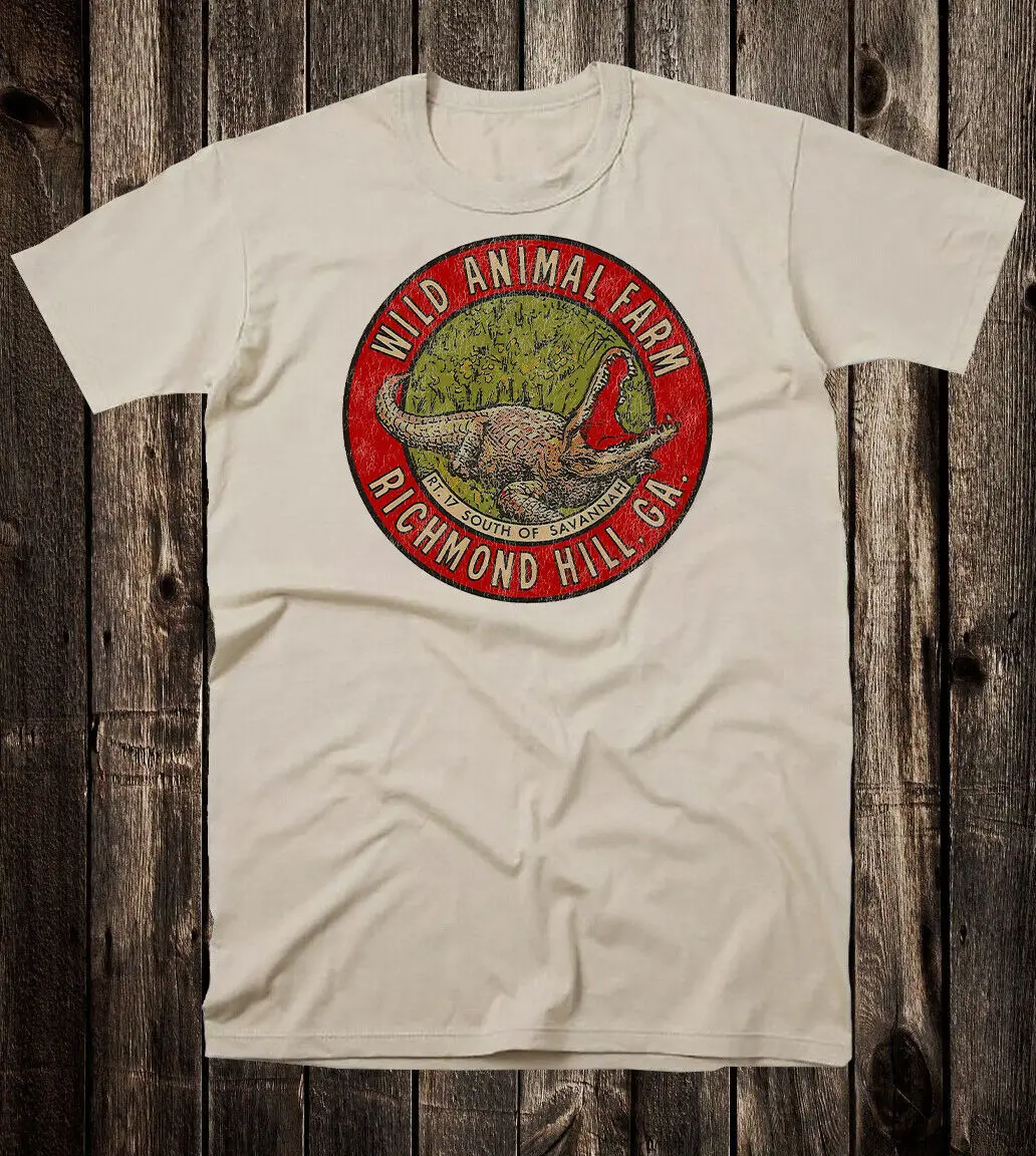 Retro Travel Tee T Shirt Souvenir Georgia State Wild Animal Farm Gator