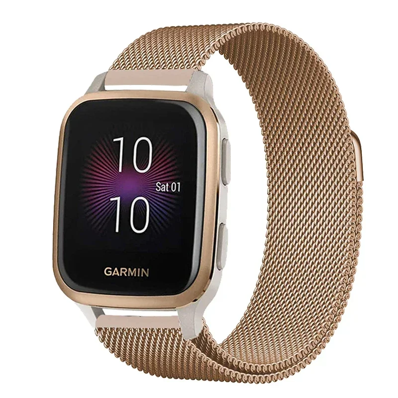 สายแม่เหล็ก+เคสสำหรับนาฬิกา Garmin Venu Sq /SQ 2 Music สายรัดข้อมือซิลิโคน ป้องกันรอยขีดข่วน พร้อมสายโลหะสำหรับ Garmin Venu Sq