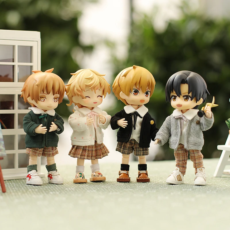 Obitsu 11 Doll School Uniform Clothes Suit (Shirt+Trousers+Socks+Tie) for OB11,molly,1/12 bjd Doll Clothes Outfit Accessories