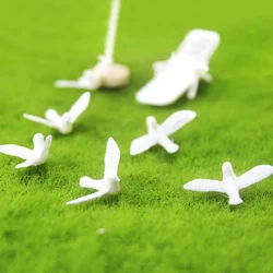 Miniature Little White Dove Model Decor Garden Mini Artificial White Pigeon Model Vivid Landscape Decorative Model Accessories