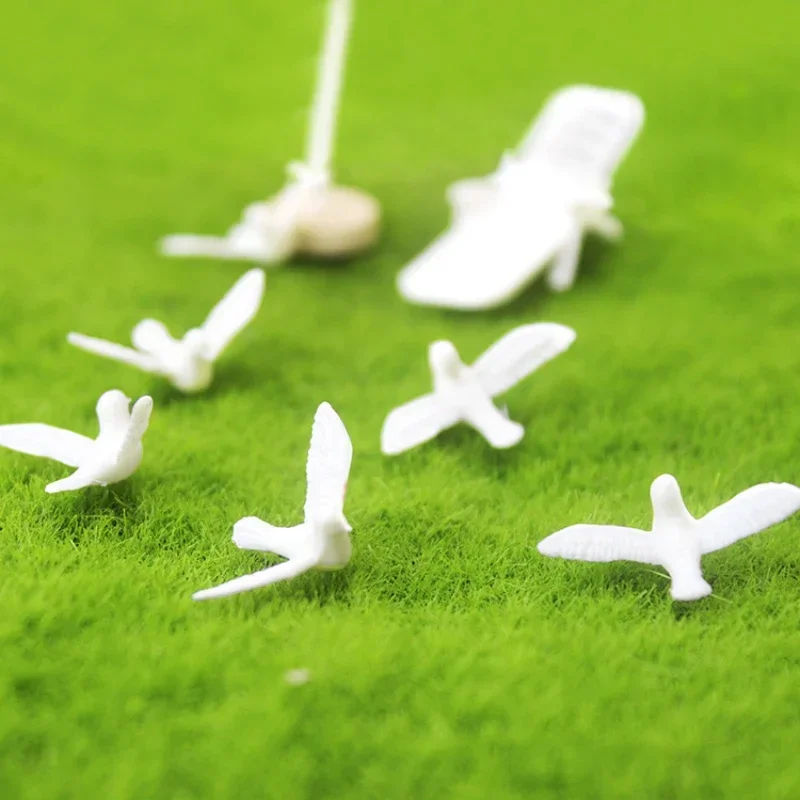 Miniature Little White Dove Model Decor Garden Mini Artificial White Pigeon Model Vivid Landscape Decorative Model Accessories