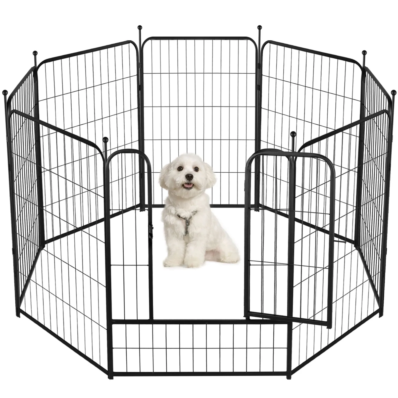 

Dog Playpen 32 inch 8 Panel Foldable Pet Exercise Pen Outdoor Indoor Puppy Play Fence Portable Animal Enclosure for Small