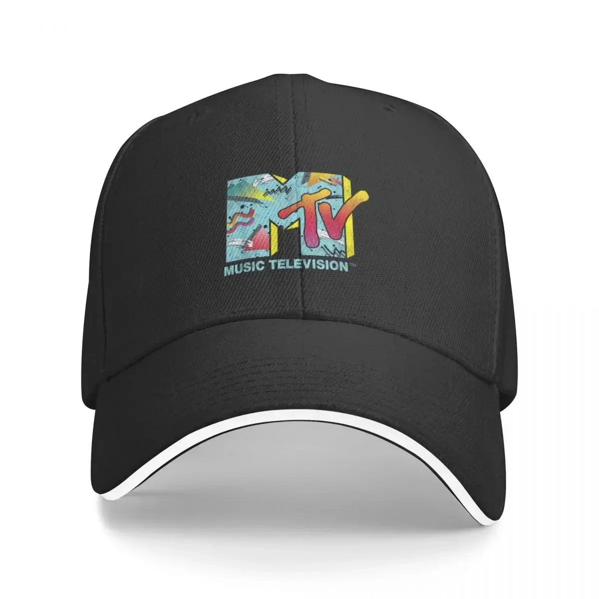 

Classic MTV Logo 80s Style Baseball Cap Snap Back Hat Beach Outing Rugby foam party Hat Men's Baseball Women's