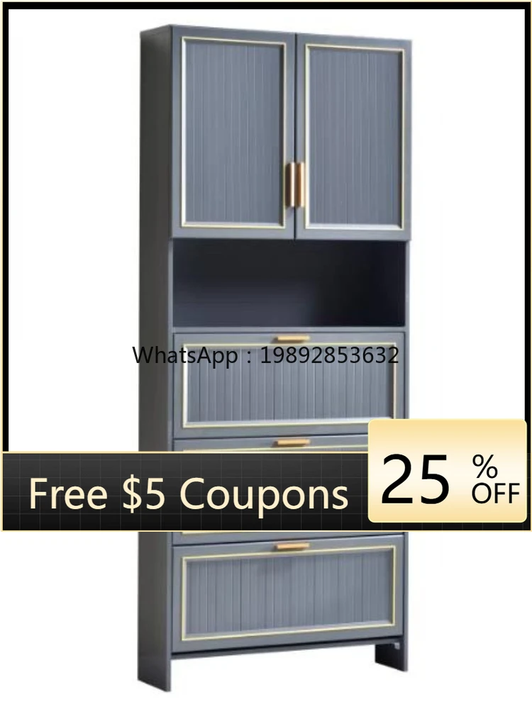 

O3-13 alloy ultra-thin shoe cabinet, outdoor waterproof and sunscreen balcony locker at home door