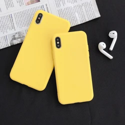 Yellow Color Phone Case For iphone XS Max XR X 8 7 6S 6 Plus SE 2020 11 12 pro max SE 2020 Silicone Cases Soft TPU Back Cover