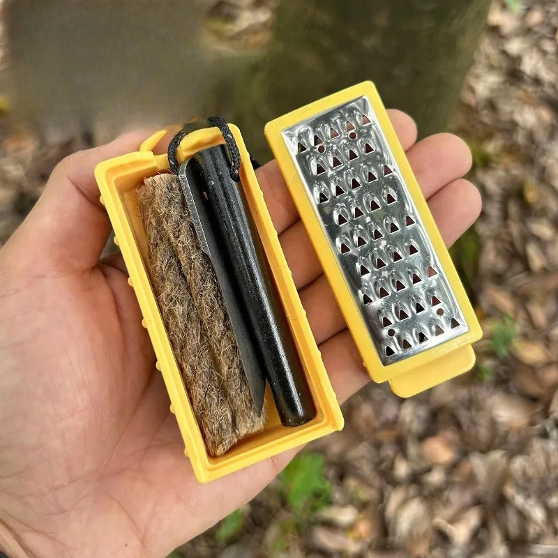 NEW Outdoor Camping Flint Set Fire Equipment Wilderness Survival EDC Tool Pack Pal Tinder 
