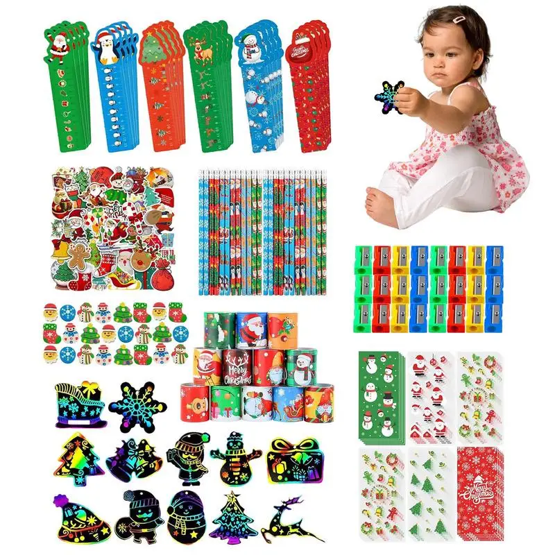 

Christmas Goodie Bags For Kids 218 Pieces Cute Classrooms Exchange Stationery Stationery Party Supplies Class Reward Filler Bulk