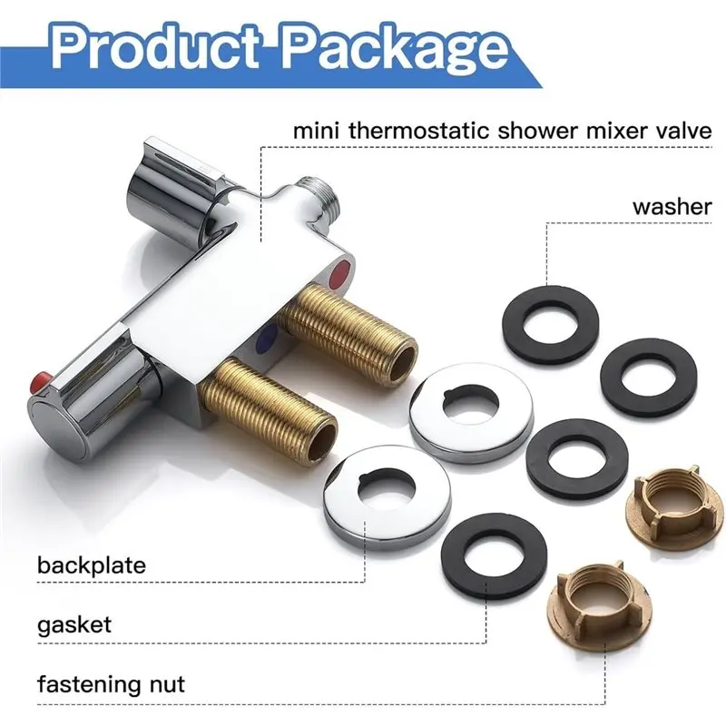 Hot Selling-For RV For Yacht Boat Compatible Brass Thermostatic Shower Valve Mini-Thermostatic Shower Mixer Bar Caravan