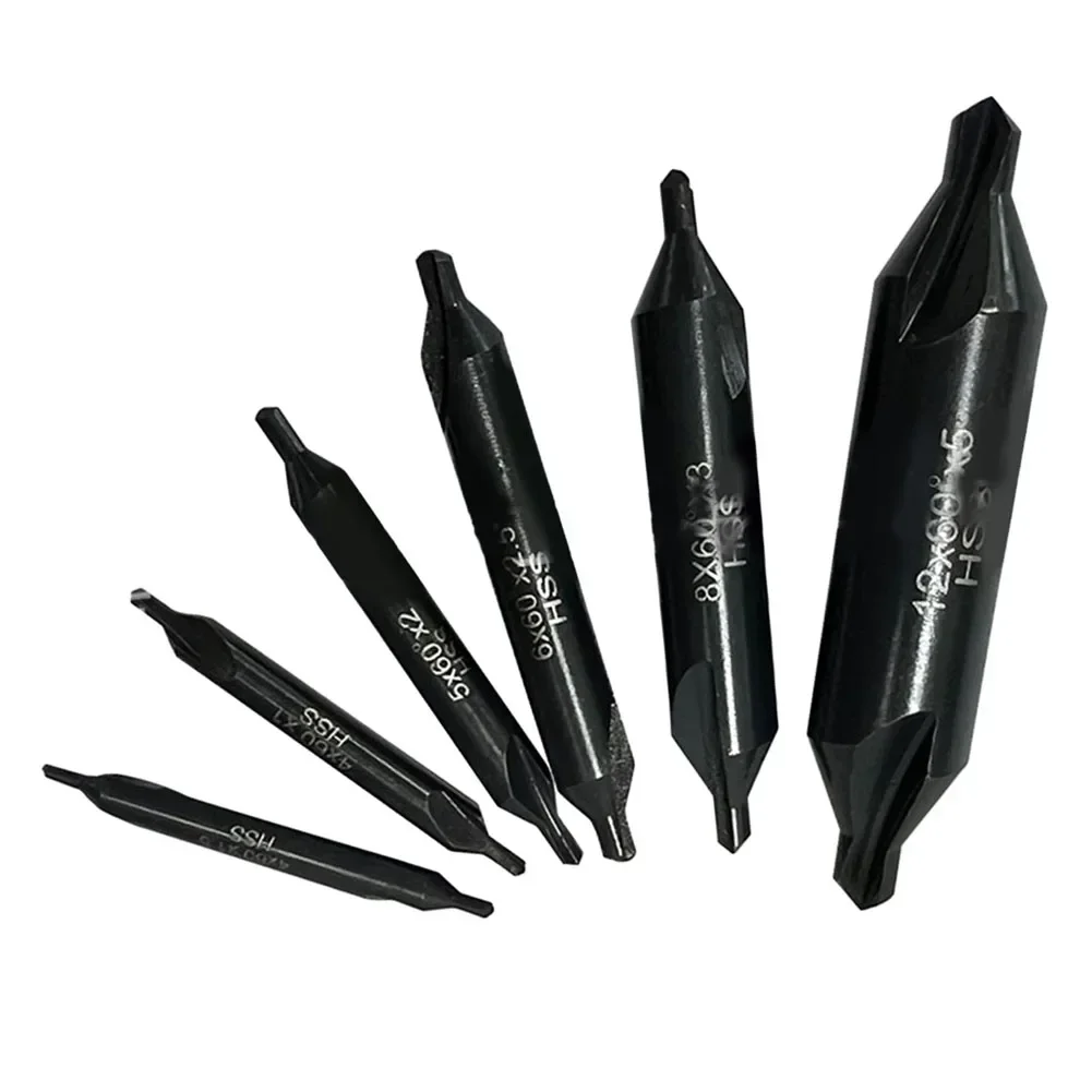 6PCS HSS Combined Center Drills Countersinks Angle Bit Set Center Spotting Drill Mill 1.0mm 1.5mm 2.0mm 2.5mm 3.5mm 5mm Drill Bi