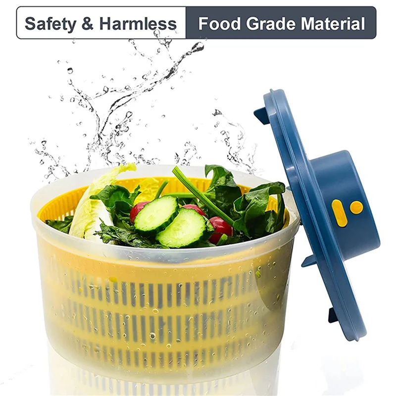 

AA21-2X Electric Salad Spinner - Lettuce Vegetable Dryer, USB Rechargeable, Quick Drying Lettuce Fruit Spinner With Bowl