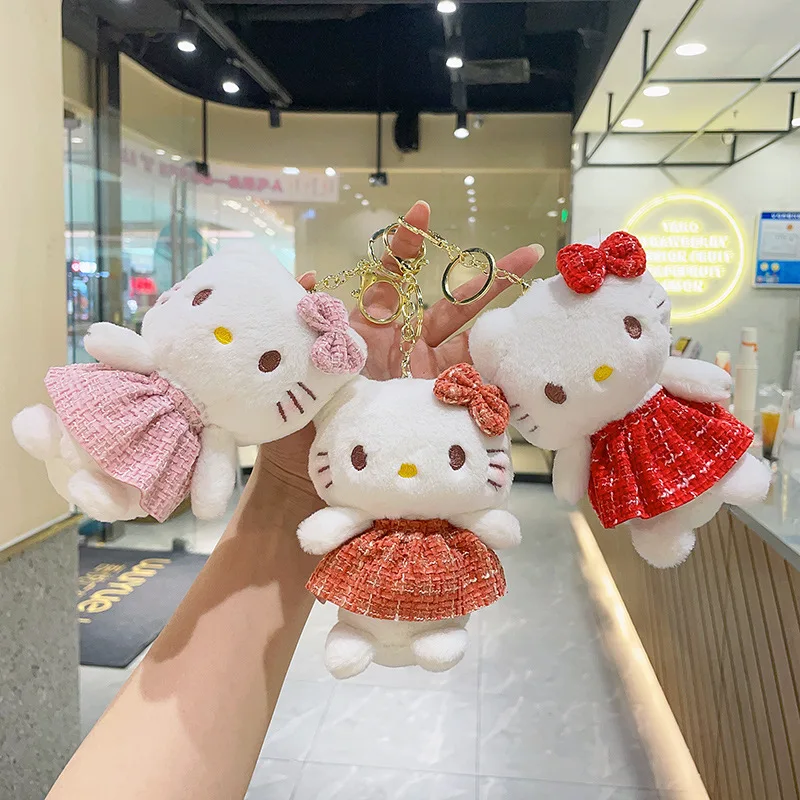 

Плюшевый брелок Sanrioed с Hello Kitty, плюшевый брелок, мультяшный милый Аниме Кукла, Сумка с подвеской, рюкзак, декоративные игрушки, подарок для друга