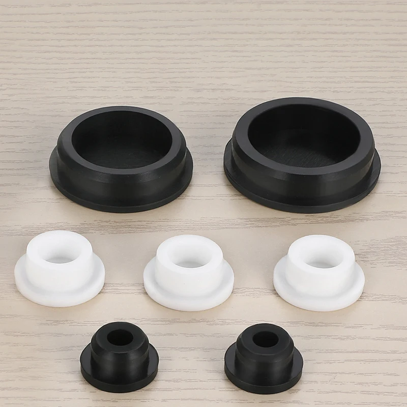 Black/White Silicone Rubber Elastic Hole Plug Cap Plug T-shaped Foot Pad A 10mm-201.5mm HIGH TEMP Sealing Plugs