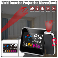 Weather Station LED Temperature Humidity Weather Forecast Snooze Digital Alarm Clock With Time Projection Table Clock