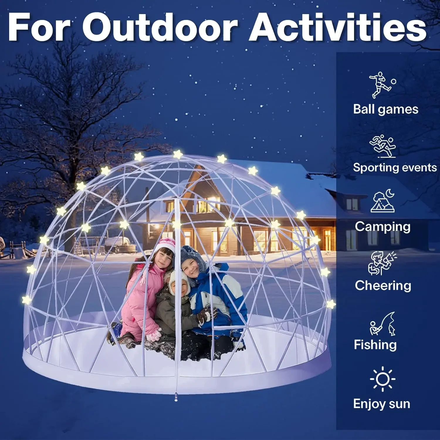 new Garden Dome Tent House Outdoor 12 FT, Weatherproof Greenhouse Transparent Garden Dome House for Backyard, Party, Customized