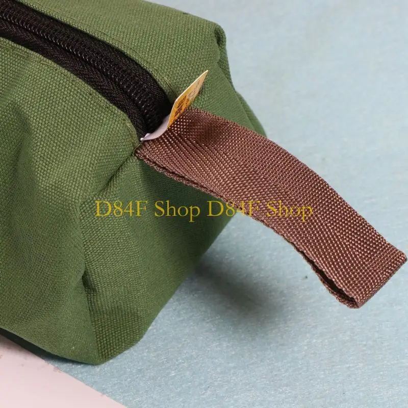D84F Large Capacity Tool Bag Multifunction Canvas Hand Tool Storage Carry Bags Portable Metal Toolkit for Men Gift
