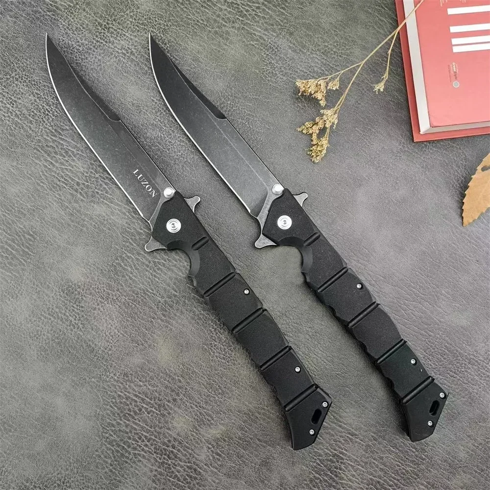 1 PCS Newest C/S Luzon 6 Folding Knife Stonewashed 440c Blade Nylon Fiber Handle EDC Hunting Outdoor Tools High Hardness Knives