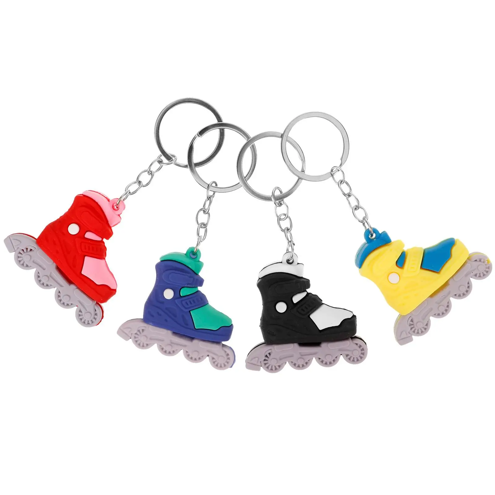 4 Pcs Roller Skate Keychain Artificial Pendant Backpack Kawaii Accessories Pvc Soft Glue