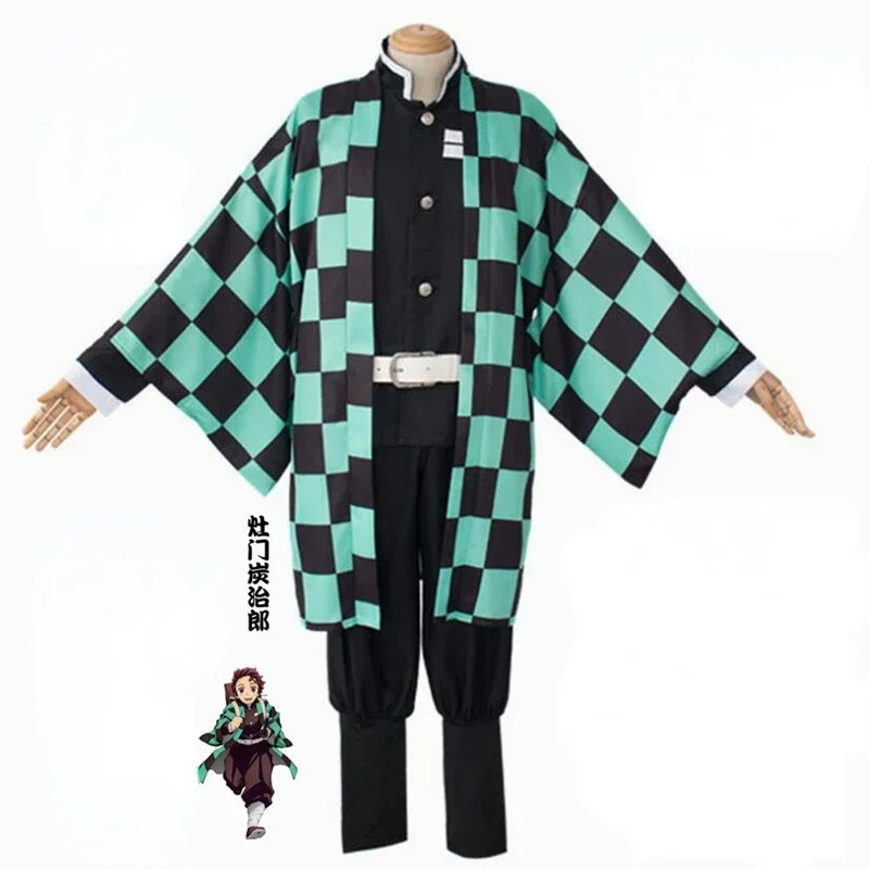 

Kids Tanjirou Kamado Cosplay Costume Kimetsu No Yaiba Kimono Halloween Costume