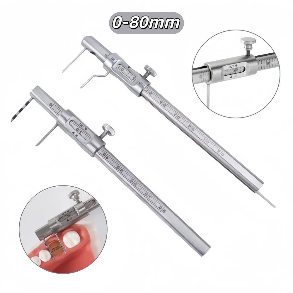 Dental Orthodontic Sliding Caliper 0-80mm  Implant Measuring Gauge Double Scale Round  Dentistry Instrument Products