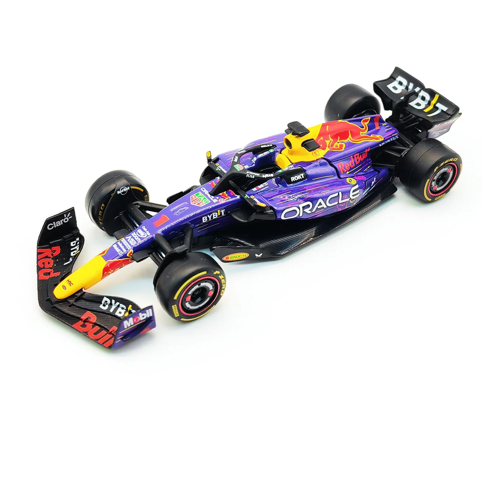 ブラーゴ-鋳造合金カーモデル,スケール1:43, F1レッドブル,rb19 2023,rb19ラベル,rvegas livery #1 verstappen #11 perez,収集可能なおもちゃ