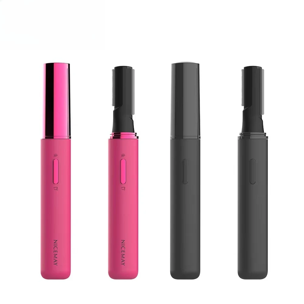 Ladies Electric Facial Hair Remover and Eyebrow Trimmer with Single Blade LED Light, IPX6 Waterproof