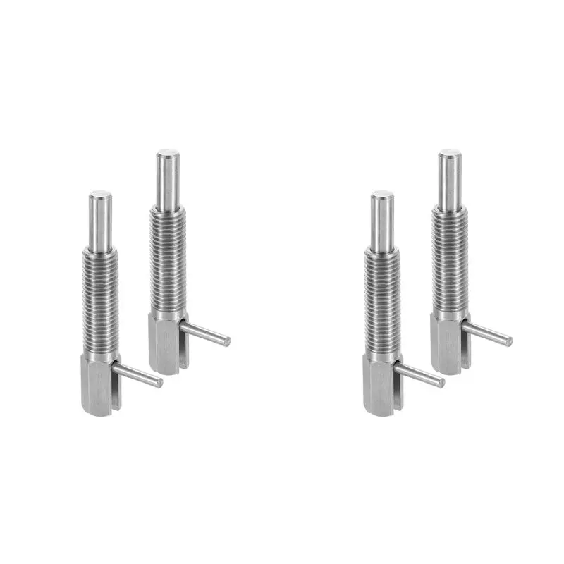 ABUG-4Pcs Retractable Indexing Plunger Pin, M16 L Spring Plunger Stainless Steel Spring Loaded Latch Telescopic Locking Pin