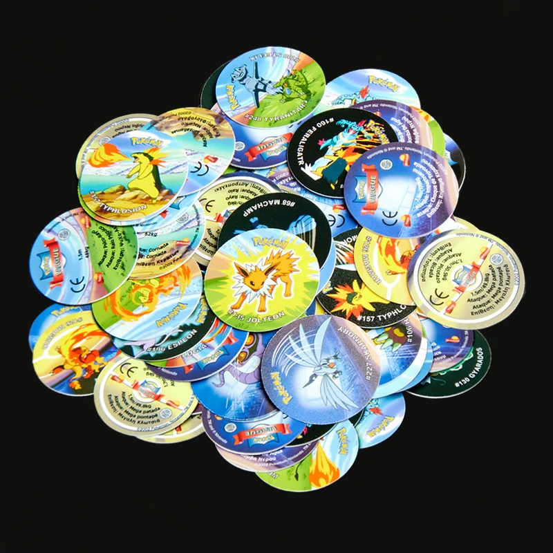 Lote De Tazos League 1st Generation New Complete Collection 50/50 Matutano Tasos Album Plastic Rare Taps Pogs For Pokemon Cards