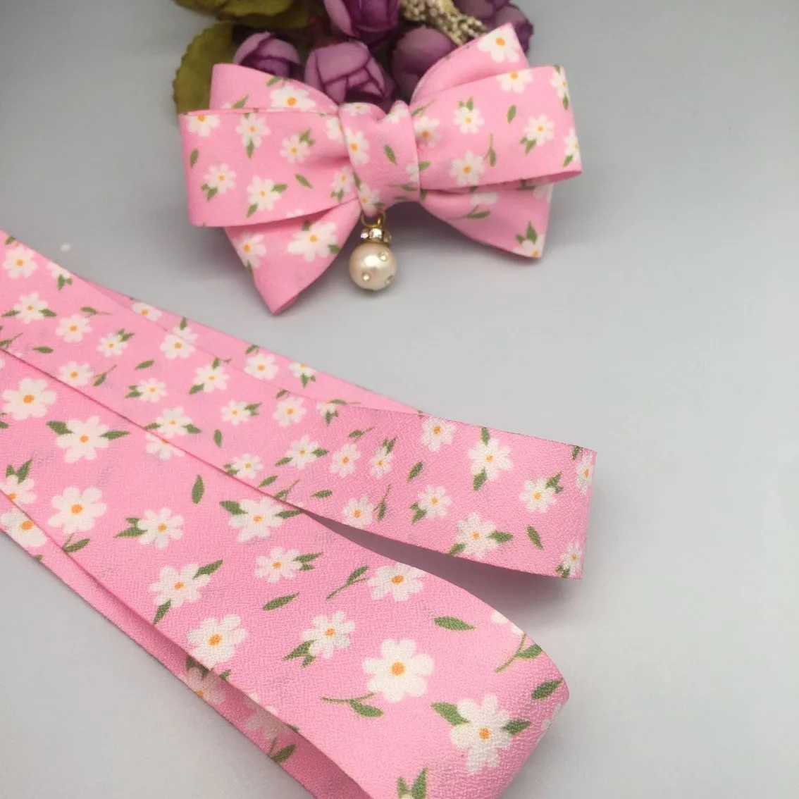 10 Yards 25mm38mm Double-Sided flowers Ribbon DIY Material  For Crafts Decoration Hair Bows Crafts Gifts fabric 2207222