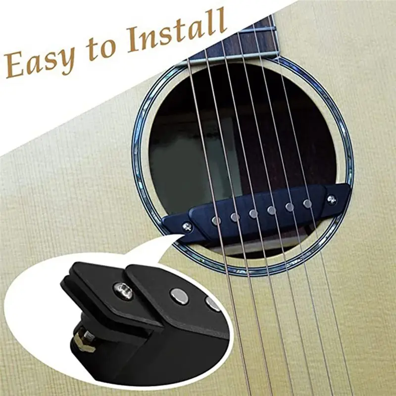(AD12) Acoustic Guitar Pickups Guitar Pickups Tail Pin Audio Output Folk Playing Ukulele High Fidelity Passive Acoustic Pickups