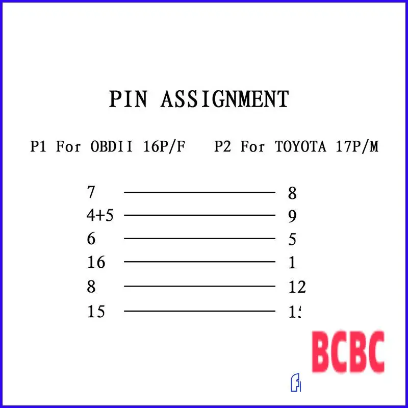 

Кабель BB-Car OBD II для Toyota 17-контактный на 16-контактный OBD 2 Женский диагностический разъем для Toyota 17-контактный адаптер OBDII