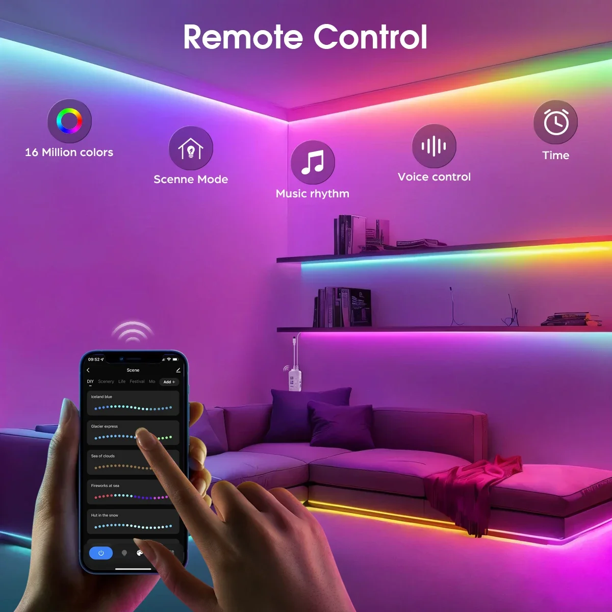 Tuya Smart WIFI RGBIC COB LED Strip Lampu Pita Beralamat WS2811 IC Fleksibel RGB Neon Lampu LED 12V APPControl untuk Alexa Google